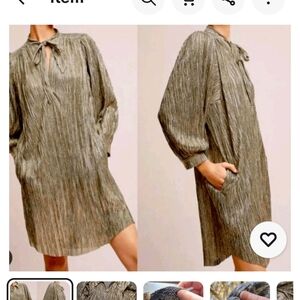 Anthropologie Metallic Textured Dress Size XL